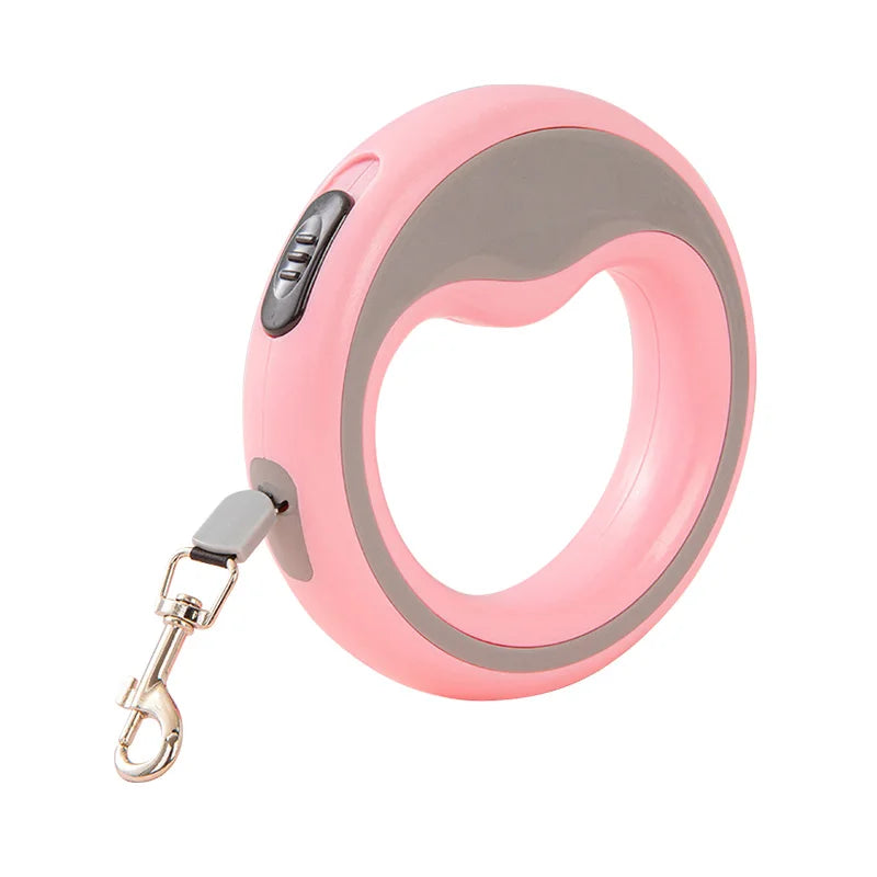 Automatik-Hundeleine mit Schnellverschluss – Rosa, Blau oder Grau