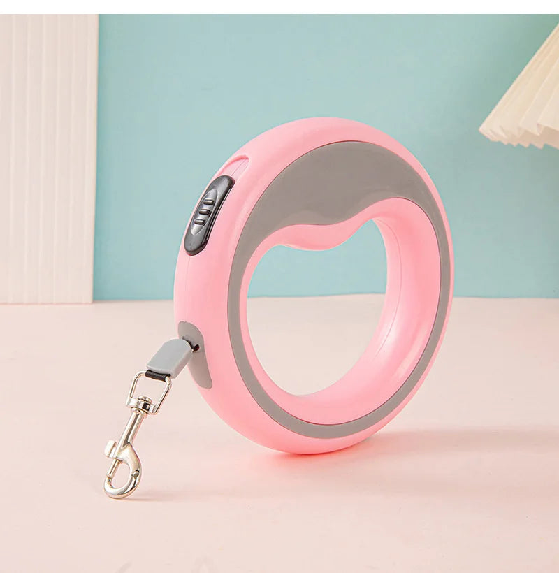 Automatik-Hundeleine mit Schnellverschluss – Rosa, Blau oder Grau