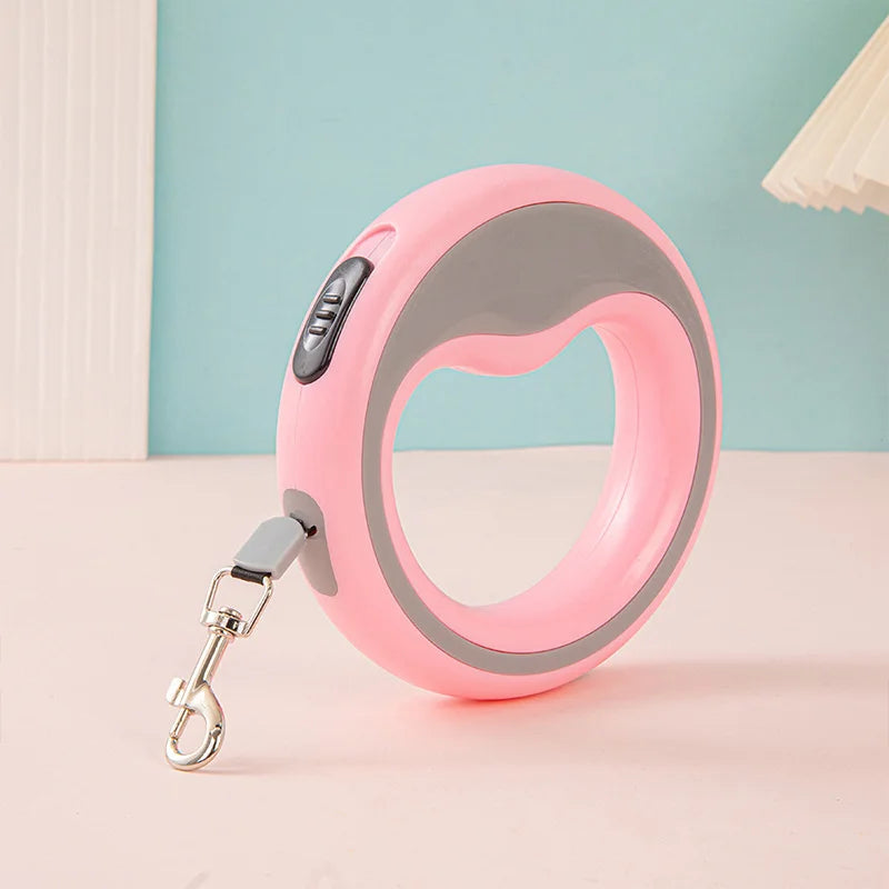 Automatik-Hundeleine mit Schnellverschluss – Rosa, Blau oder Grau